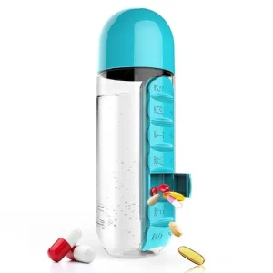 Vitamins Organizer Water Bottle Portable Pill Holder