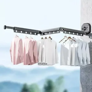 Collapsible Wall Mounted Clothes Drying Rack Retractable Laundry Clothes Rack