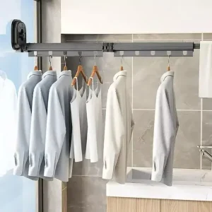 Collapsible Wall Mounted Clothes Drying Rack Retractable Laundry Clothes Rack