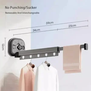 Collapsible Wall Mounted Clothes Drying Rack Retractable Laundry Clothes Rack