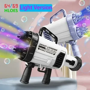 Automatic Flashing Rocket Launcher Bubble Gun