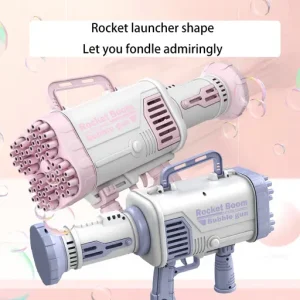 Automatic Flashing Rocket Launcher Bubble Gun