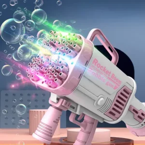 Automatic Flashing Rocket Launcher Bubble Gun