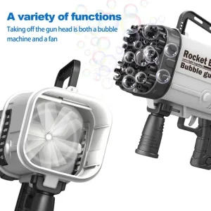 Automatic Flashing Rocket Launcher Bubble Gun