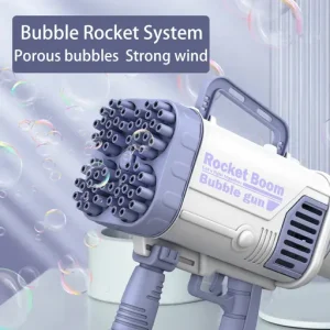Automatic Flashing Rocket Launcher Bubble Gun
