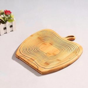 Foldable All-Natural Wooden Fruit Bowl