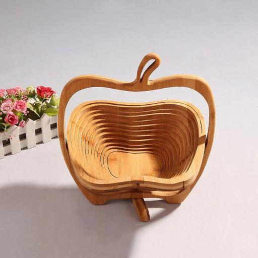 Foldable All-Natural Wooden Fruit Bowl