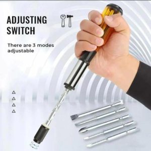 Push Pull Ratchet Screwdriver Set 6 in 1 Press Type Semi-Automatic Rotating Spiral Screw Driver