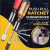 Push Pull Ratchet Screwdriver Set 6 in 1 Press Type Semi-Automatic Rotating Spiral Screw Driver