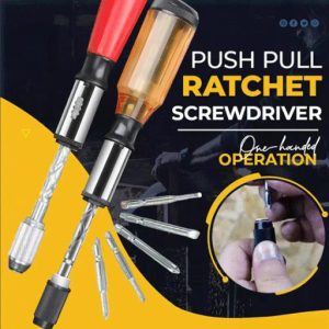 Push Pull Ratchet Screwdriver Set 6 in 1 Press Type Semi-Automatic Rotating Spiral Screw Driver