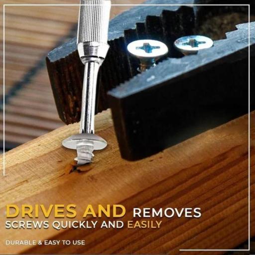 Push Pull Ratchet Screwdriver Set 6 in 1 Press Type Semi-Automatic Rotating Spiral Screw Driver