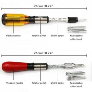 Push Pull Ratchet Screwdriver Set 6 in 1 Press Type Semi-Automatic Rotating Spiral Screw Driver