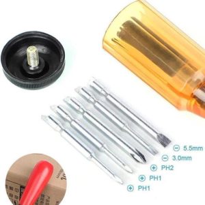Push Pull Ratchet Screwdriver Set 6 in 1 Press Type Semi-Automatic Rotating Spiral Screw Driver