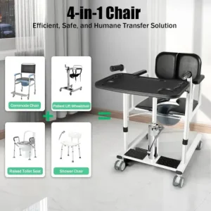 4-in-1 Shower & Transport Hydraulic Patient Lift Nursing Chair