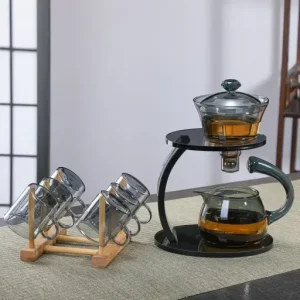 Smooth Arch Glass Magnetic Teapot Set