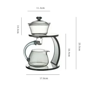 Smooth Arch Glass Magnetic Teapot Set