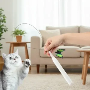 Interactive Rotating Cat Activity Butterfly Toy