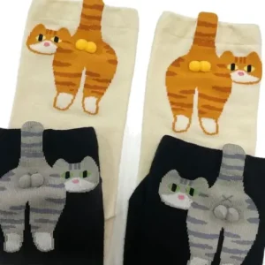 Cute Cat Butt Cartoon Socks