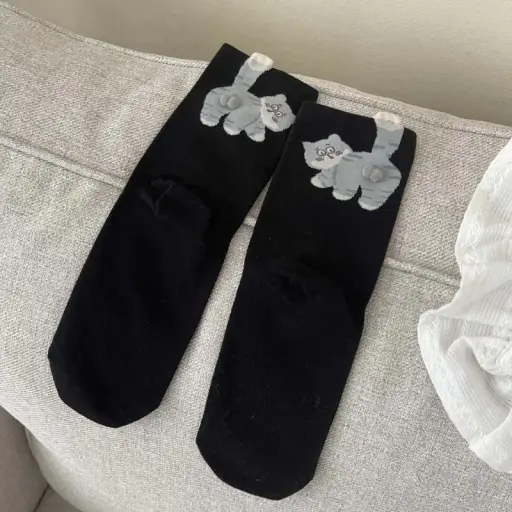 Cute Cat Butt Cartoon Socks