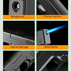 Gun Shape Secret Storage Jet Flame Lighter