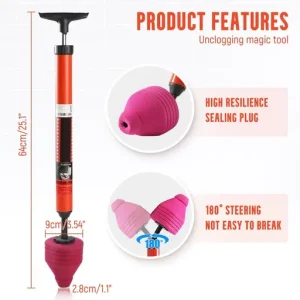 High-Pressure Quick Cleaner Toilet Unblocker Plunger
