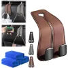 Double Hook Car Back Seat Organizer Leather Hooks