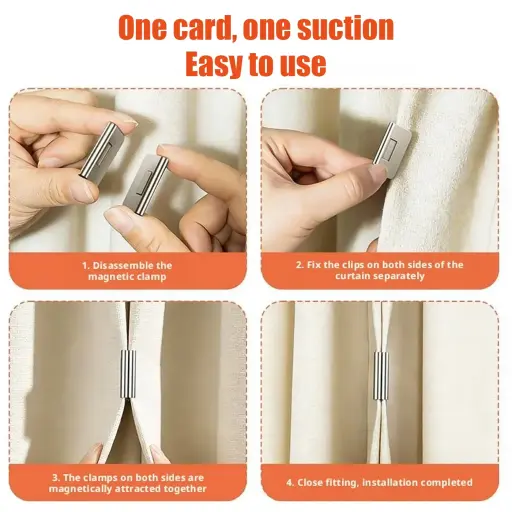 Curtain Lock Magnetic Light-Block Seal Clips