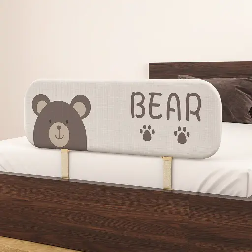 Cute Bear Anti-Fall Foldable Safety Bed Fence