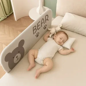 Cute Bear Anti-Fall Foldable Safety Bed Fence