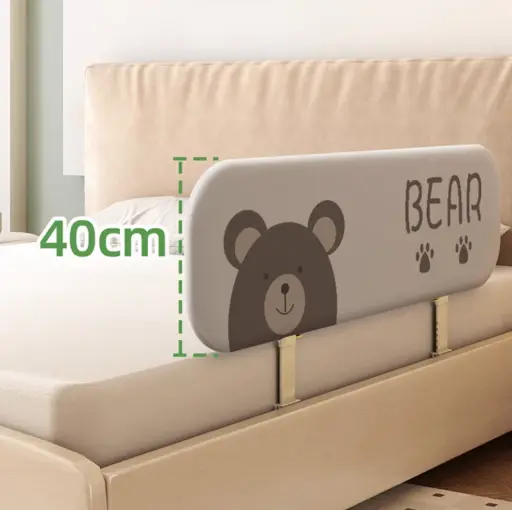 Cute Bear Anti-Fall Foldable Safety Bed Fence
