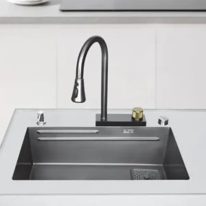 Elegant Stainless Steel Waterfall Kitchen Sink