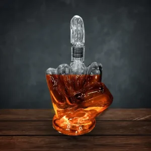 Middle Finger Crystal Clear Fun Decanter