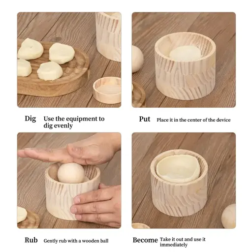 No Mess Dough Shape Wooden Mold