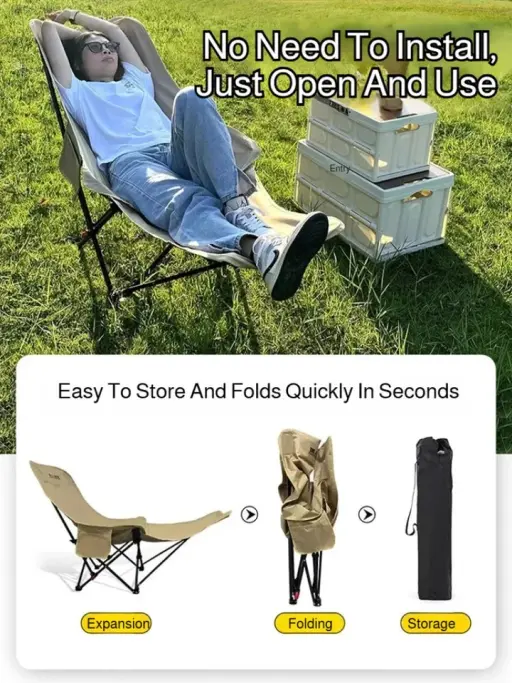 Relax Everywhere Reclining Outdoor Lounge Camping Chair