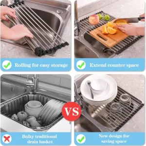 Foldable Over Sink Dish Drying Rack