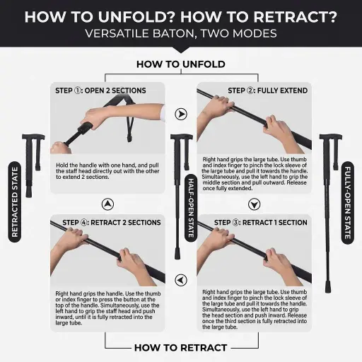 Telescopic Instant-Deploy Outdoor Stick