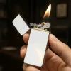 Simple Brushed Ultra Thin Windproof Copper Lighter