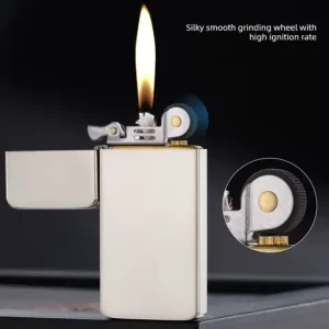 Simple Brushed Ultra Thin Windproof Copper Lighter