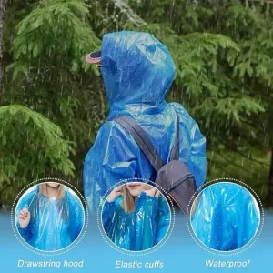 Disposable waterproof portable raincoat packed in a compact keychain ball sphere