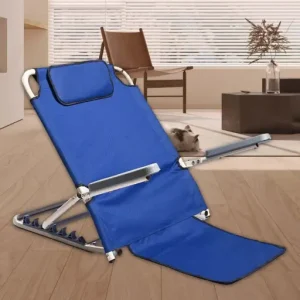 Portable elderly backrest supporter recliner folded flat for under-bed storage