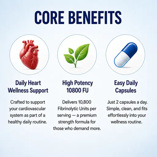 Nattokinase 10800 FU Capsules Dietary Supplement