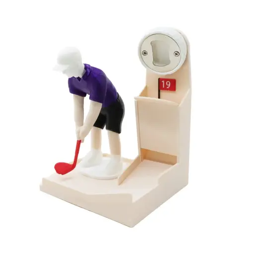 Golf Night Bottle Opener Tabletop Bar Accessory with Mini Golfer