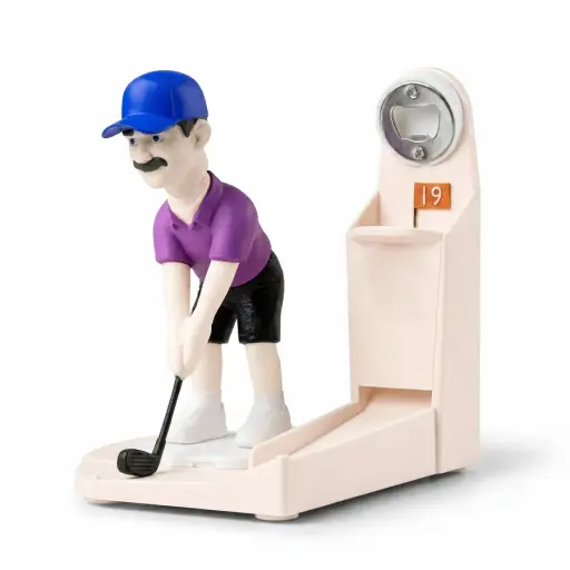 Golf Night Bottle Opener Tabletop Bar Accessory with Mini Golfer